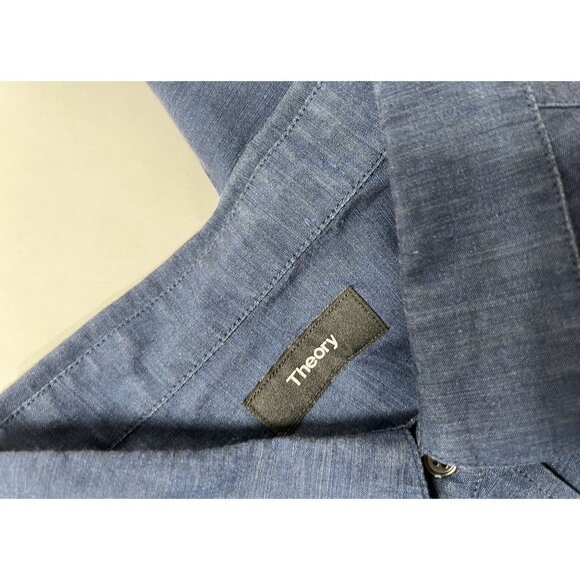Theory Button Up Shirt in Blue - Picture 3 of 3